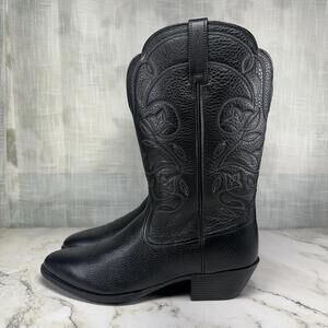 Ariat Heritage Boots Women 12B Black Leather NWOB Cowgirl Rodeo Western Classic